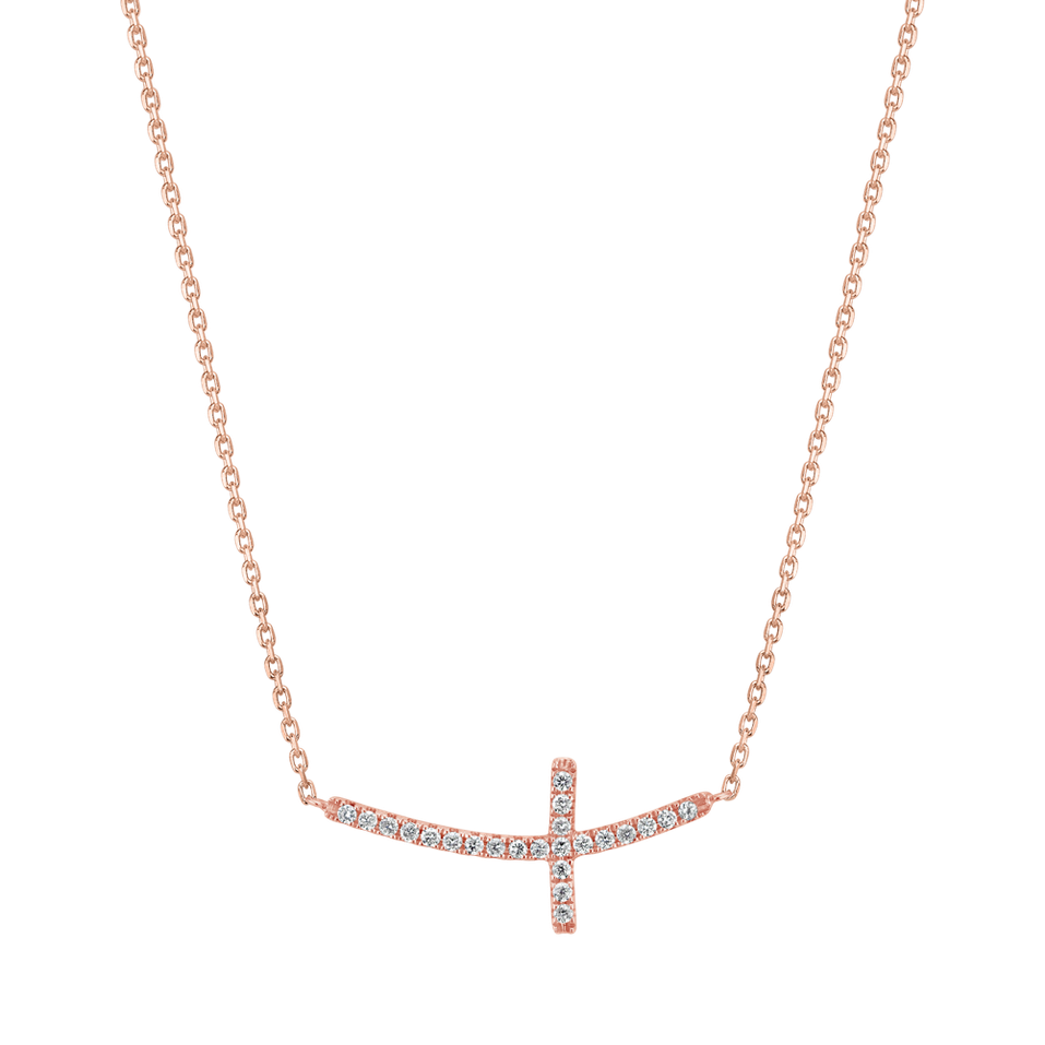 Náhrdelník s diamanty Glossy Cross