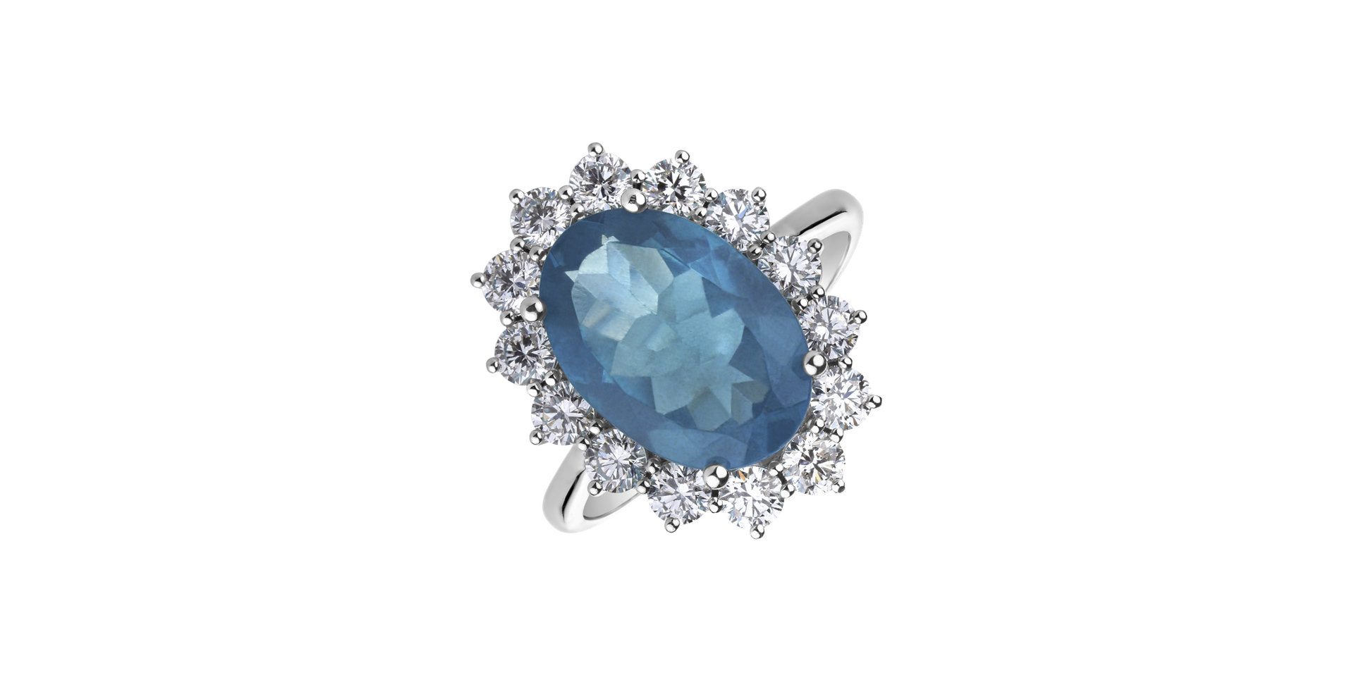 Prsten s apatitem a diamanty Sky Goddess