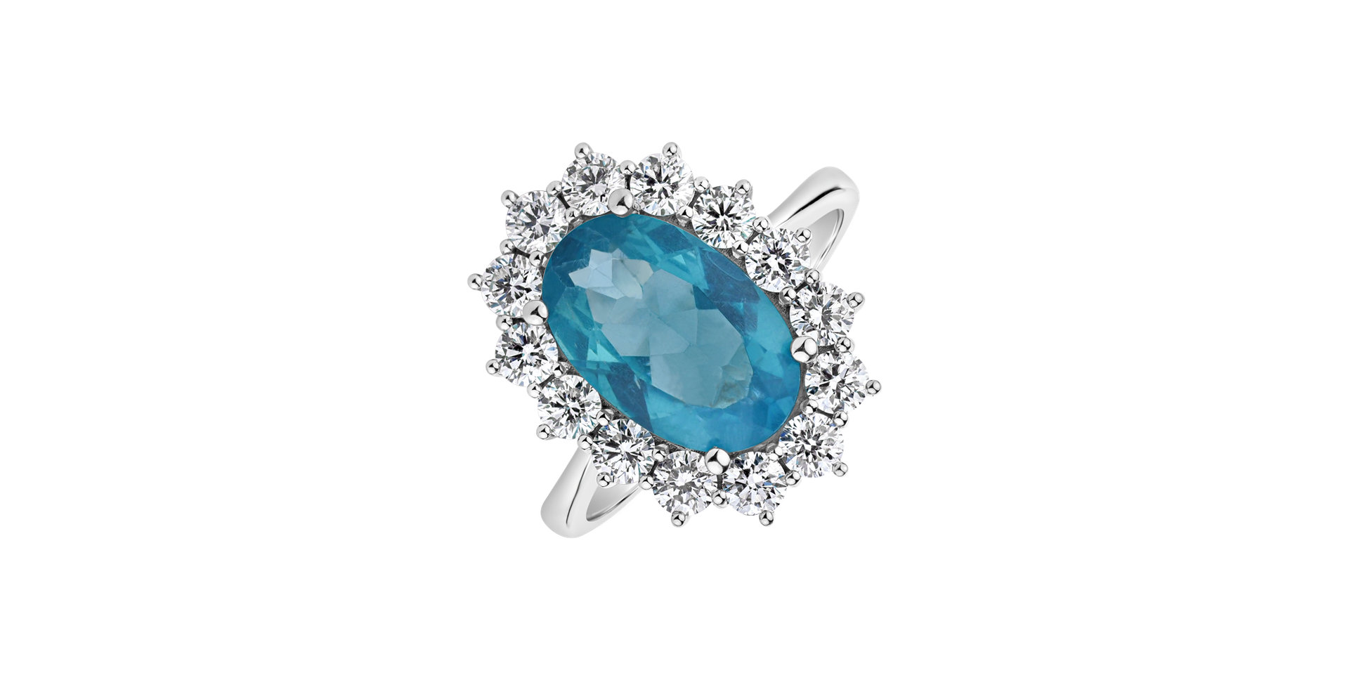 Prsten s apatitem a diamanty Sky Goddess