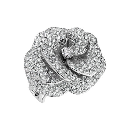 Prsten s diamanty Flowing Flower