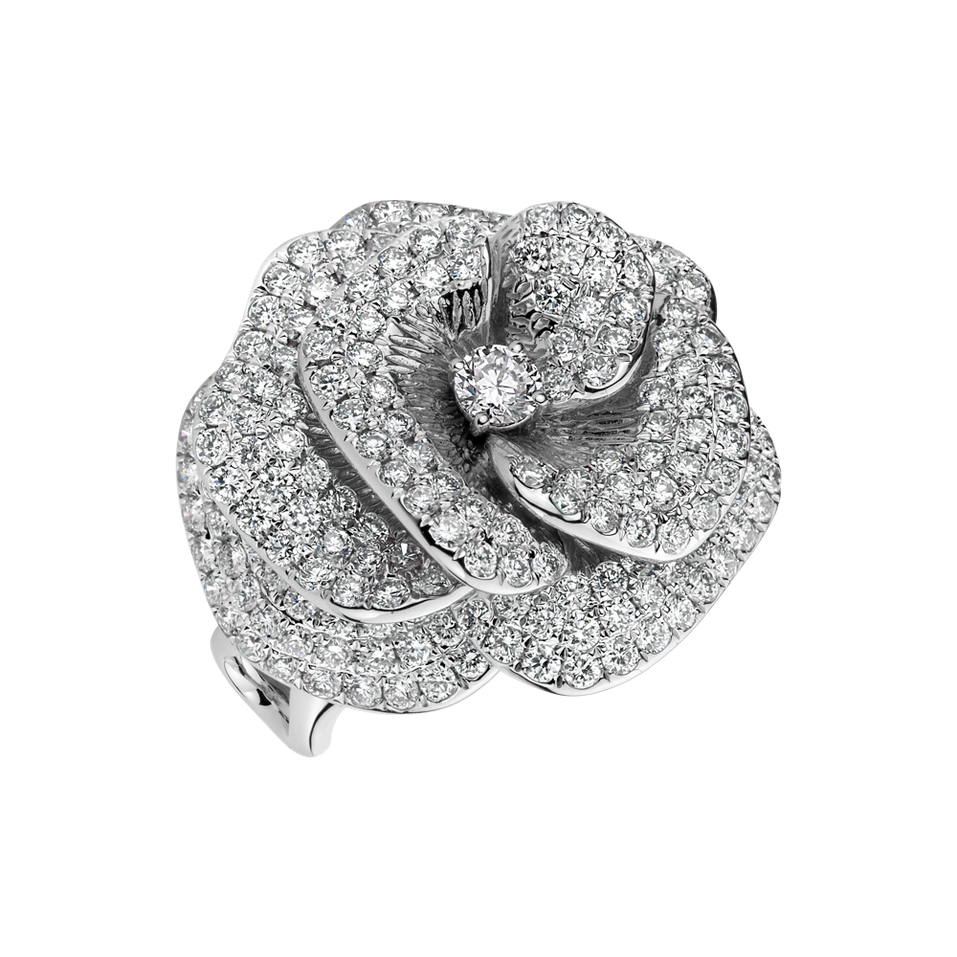 Prsten s diamanty Flowing Flower