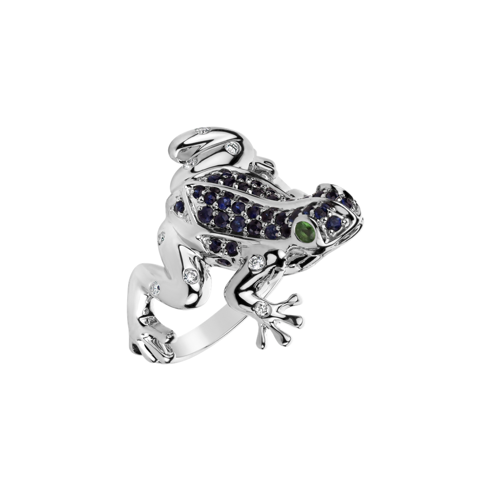 Prsten s diamanty, safíry a granáty Prince Charming
