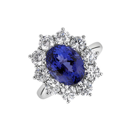 Prsten s tanzanitem a diamanty Sky Goddess