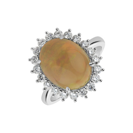 Prsten s opálem a diamanty Diamond Euphoria