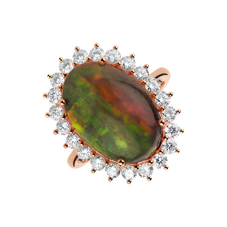 Prsten s opálem a diamanty Diamond Czarina