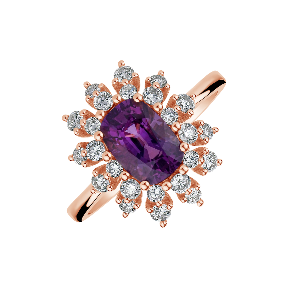 Prsten se safírem a diamanty Noble Pleasure