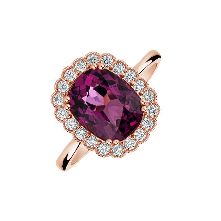 Prsten s rhodolitem a diamanty Sparkling Hero