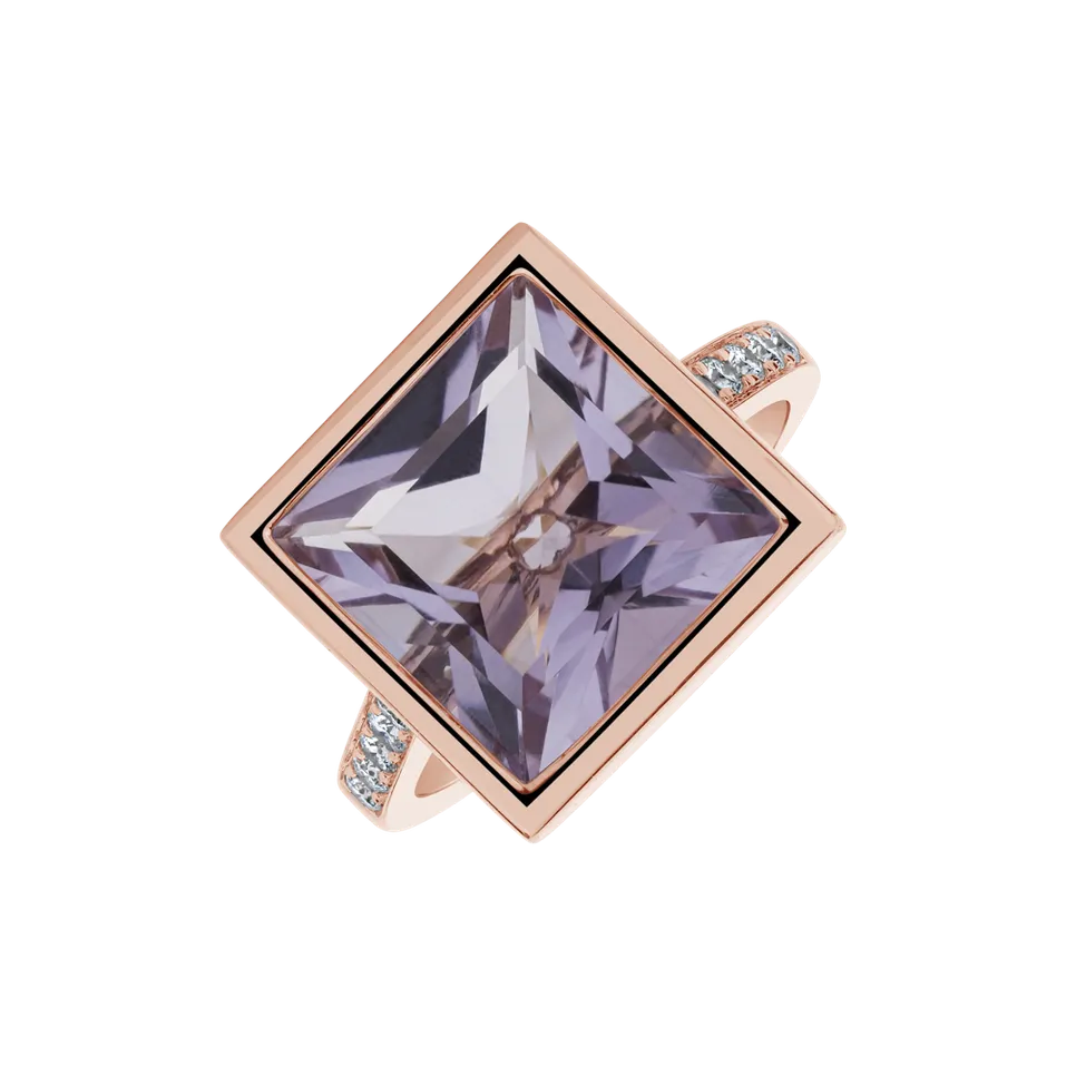 Prsten s ametystem a diamanty Opulent Dream