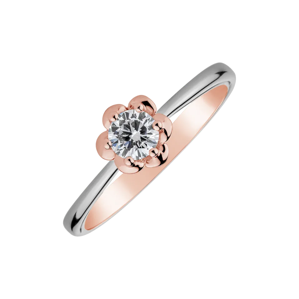 Prsten s diamantem Dual Rose