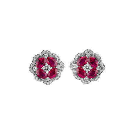 Náušnice s diamanty a rubíny Luxy Mirage