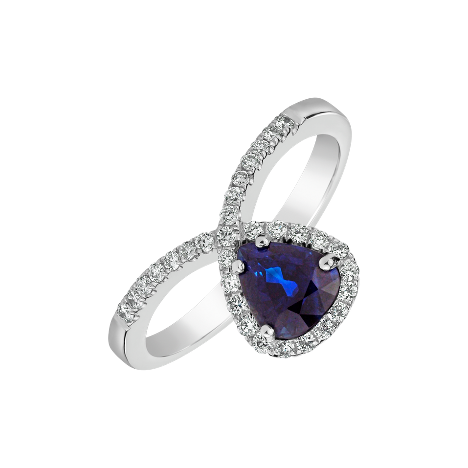 Prsten s safírem a diamanty Penelope