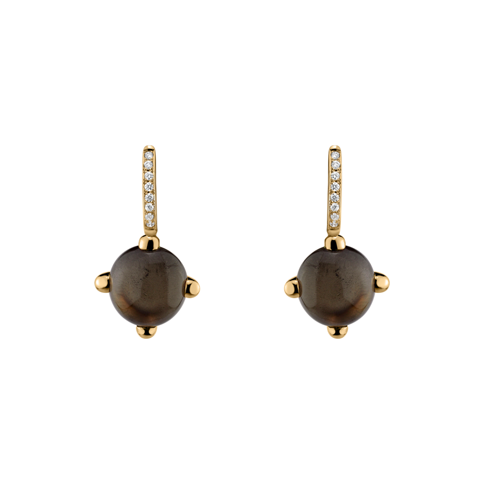 Náušnice s quartzem a diamanty Rainbow Space