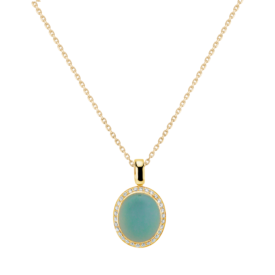 Přívěs s chalcedonem a diamanty Magic Blossom