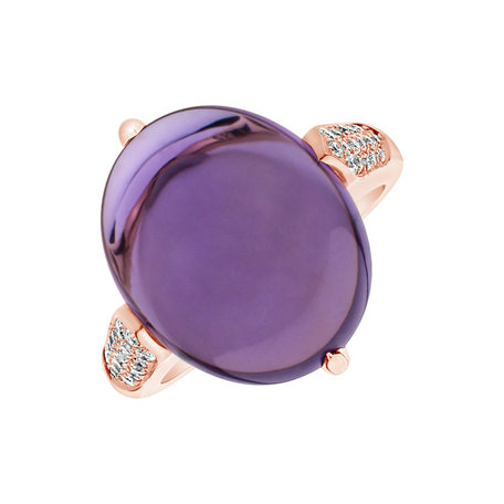 Prsten s ametystem a diamanty Drop Blossom
