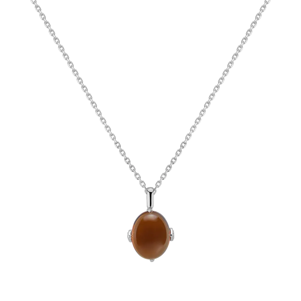 Přívěs s quartzem a diamanty Drop Blossom