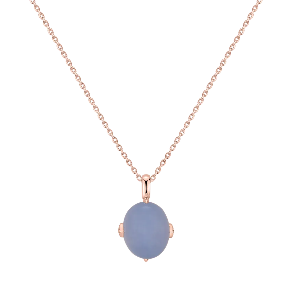 Přívěs s chalcedonem a diamanty Drop Blossom