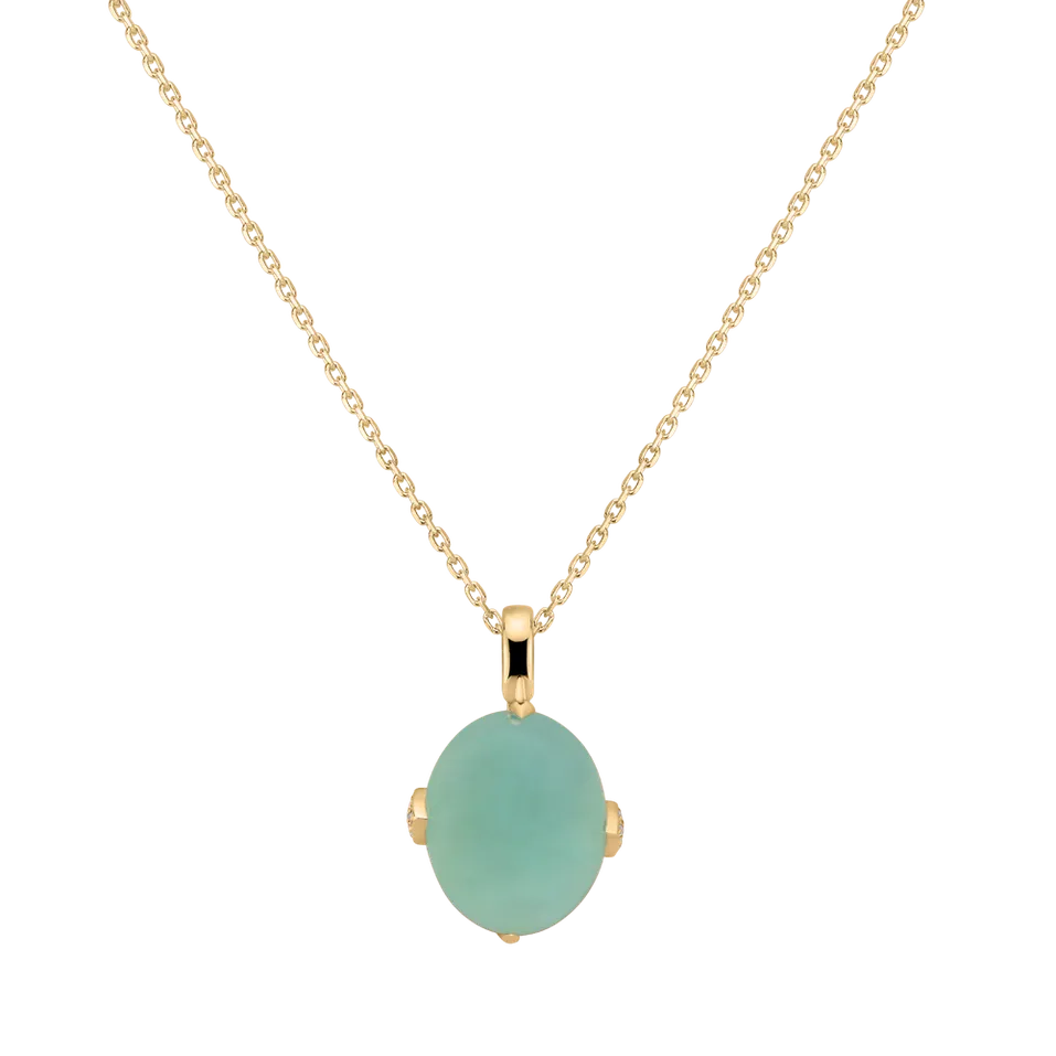 Přívěs s chalcedonem a diamanty Drop Blossom