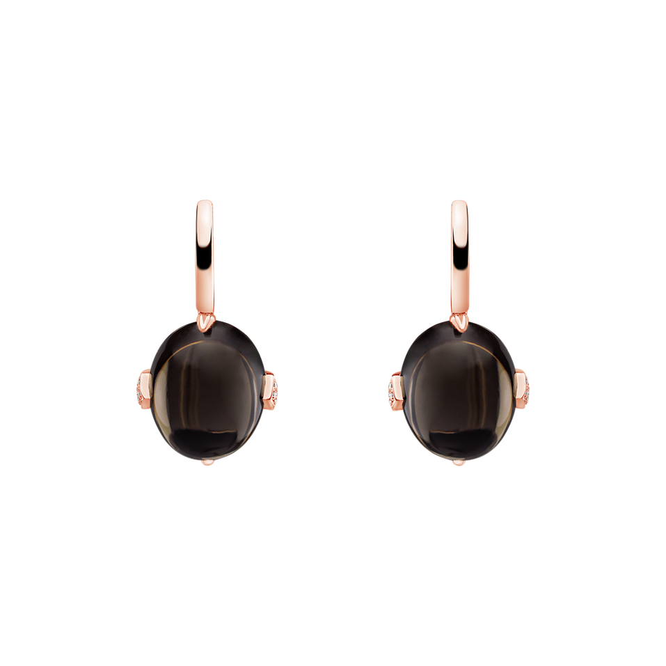 Náušnice s quartzem a diamanty Shining Grace