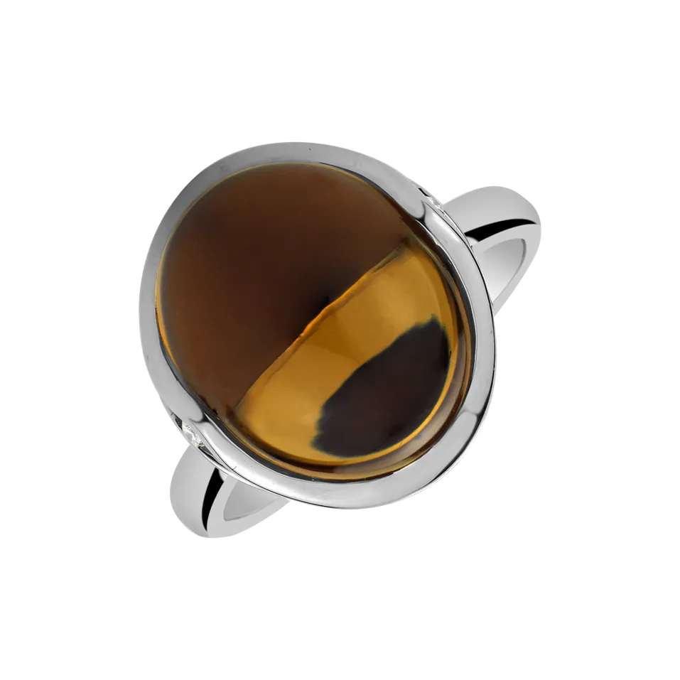 Prsten s quartzem diamanty Fairytale Drop