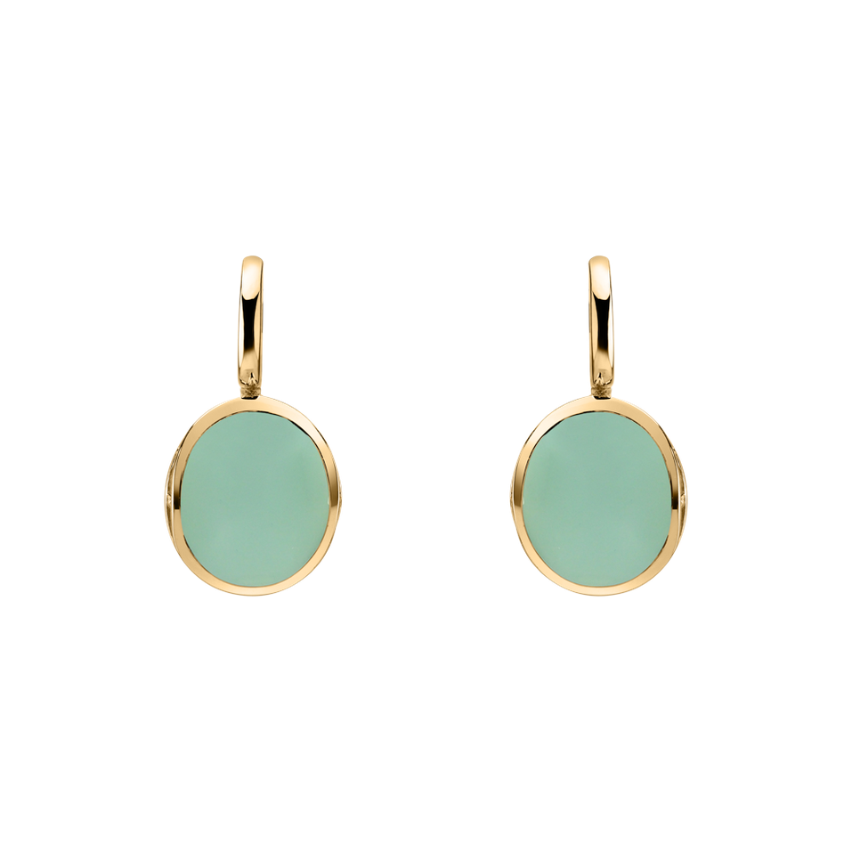 Náušnice s chalcedonem a diamanty Fairytale Drop