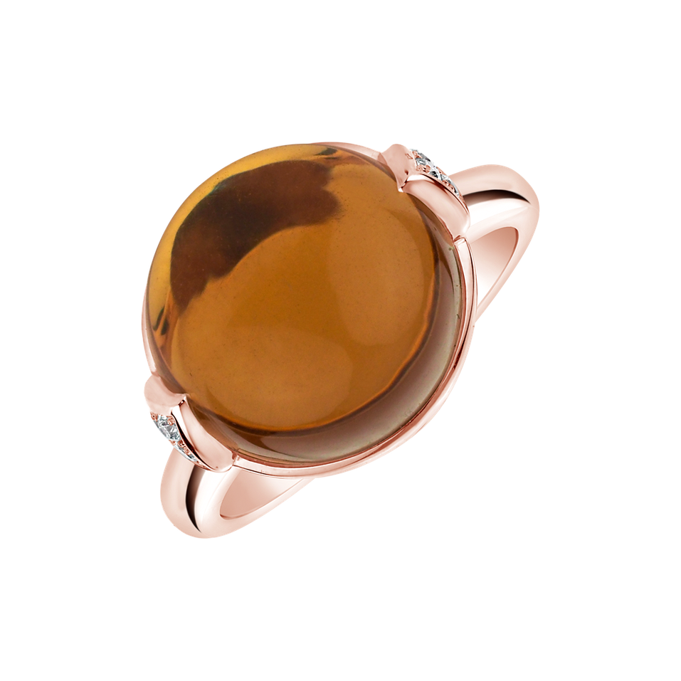 Prsten s quartzem a diamanty Fairy Blossom