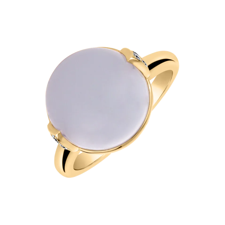Prsten s chalcedonem a diamanty Fairy Blossom