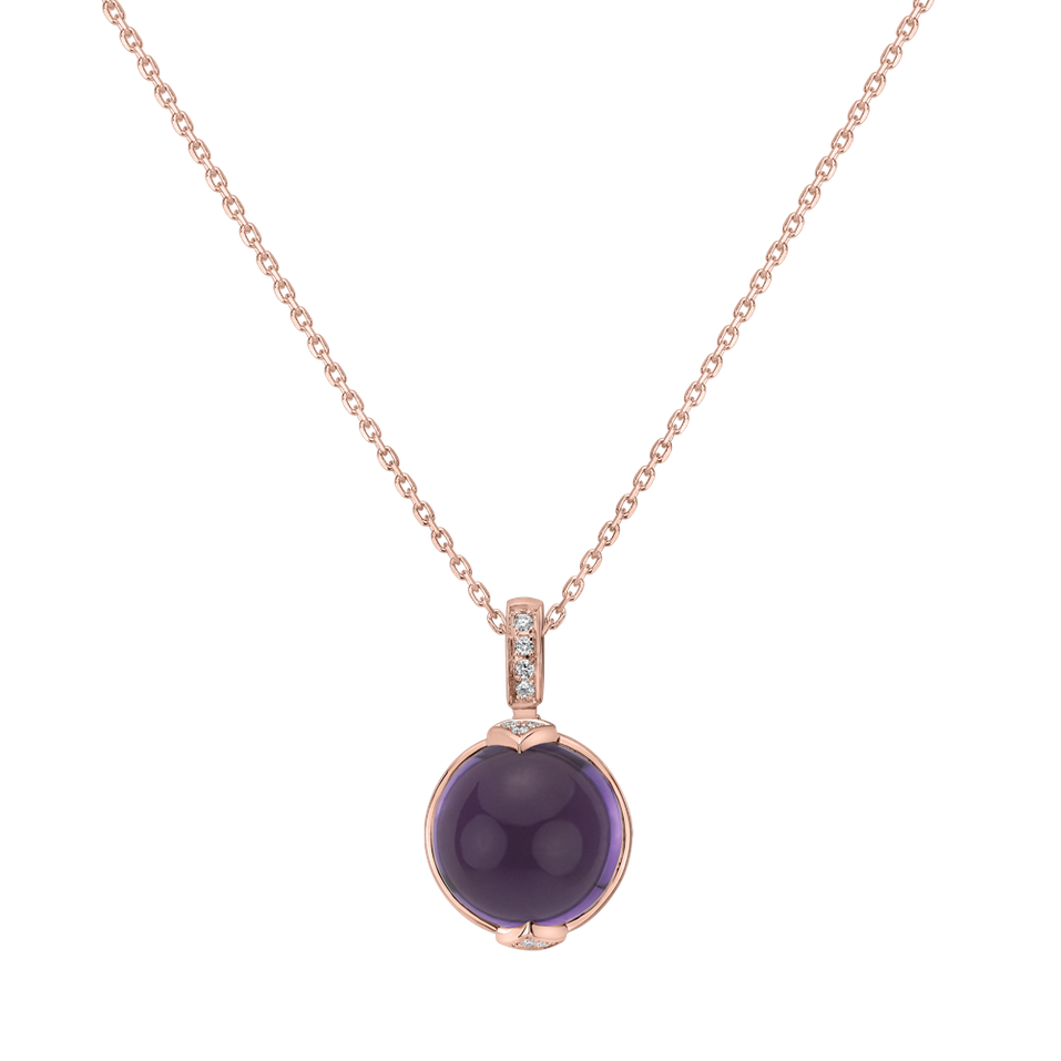 Přívěs s ametystem a diamanty Fairy Blossom