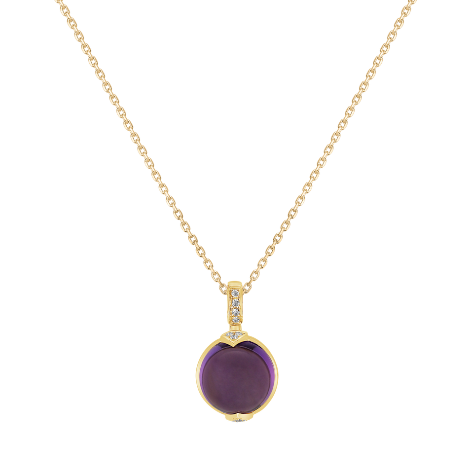 Přívěs s ametystem a diamanty Fairy Blossom