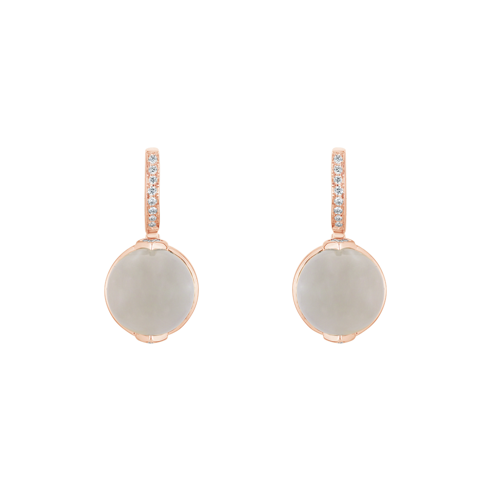 Náušnice s měsíčním kamenem a diamanty Fairy Blossom