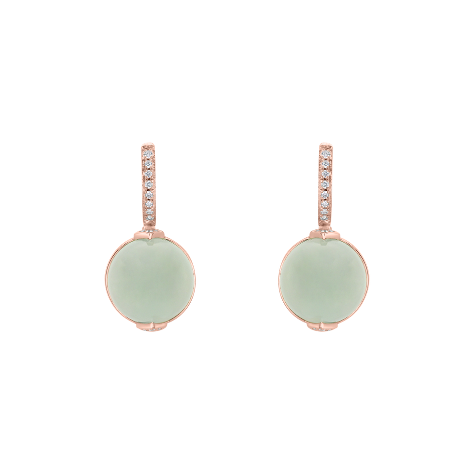 Náušnice s chalcedonem a diamanty Fairy Blossom