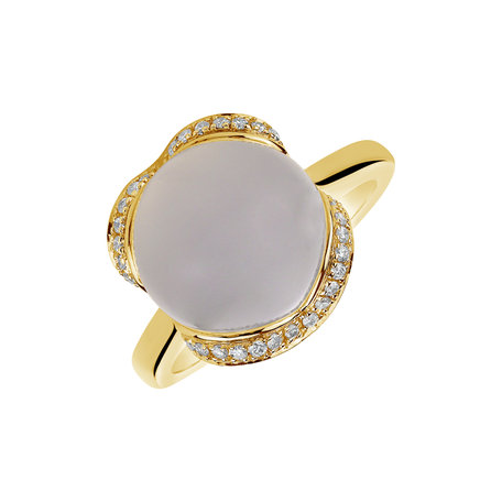 Prsten s chalcedonem a diamanty Rainbow Princess