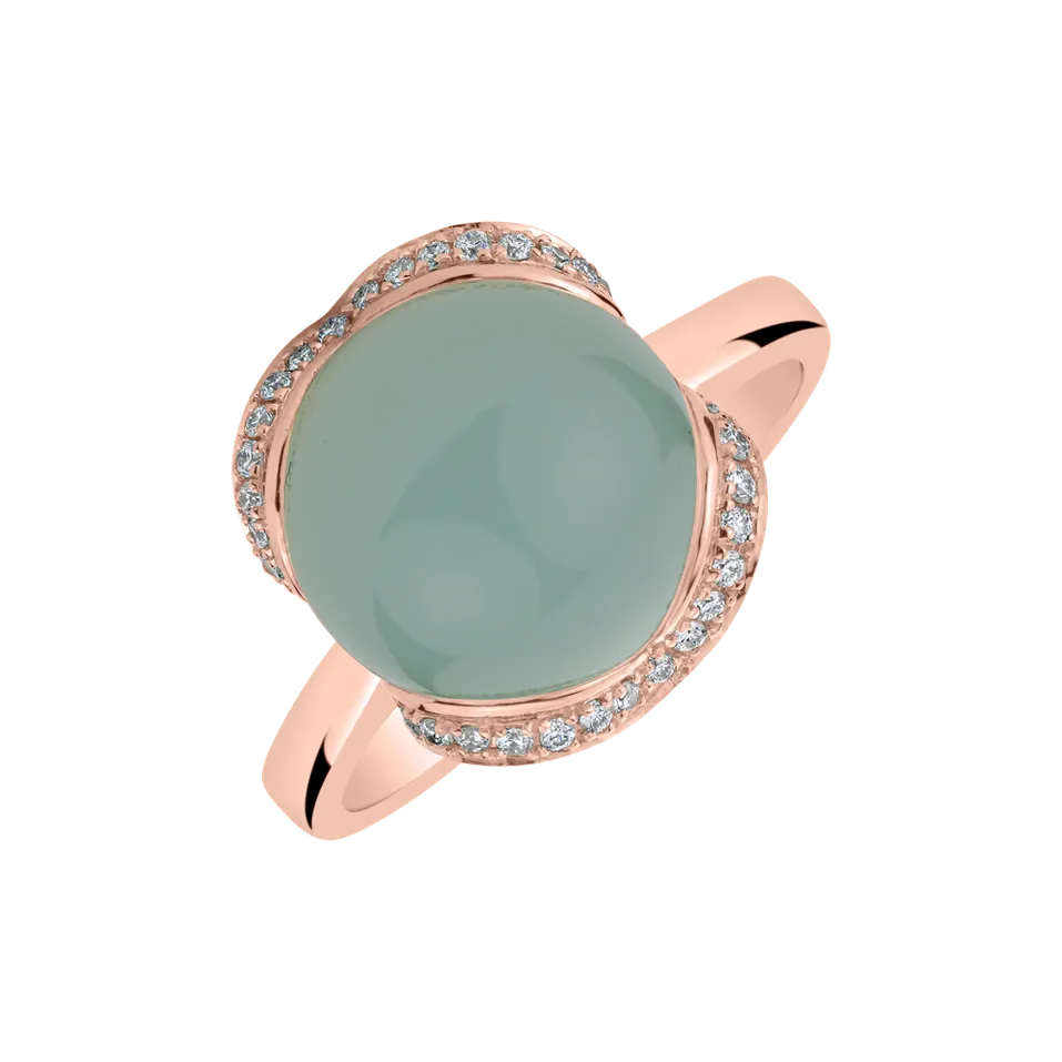 Prsten s chalcedonem a diamanty Rainbow Princess