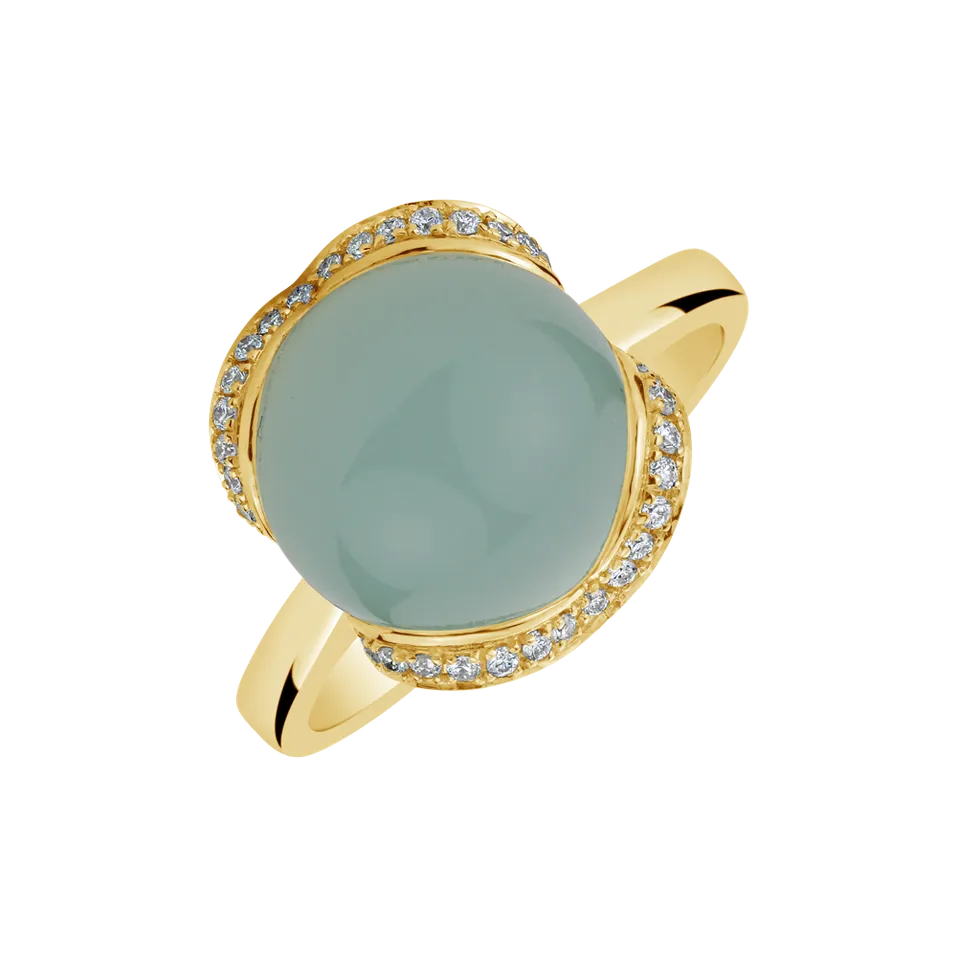 Prsten s chalcedonem a diamanty Rainbow Princess