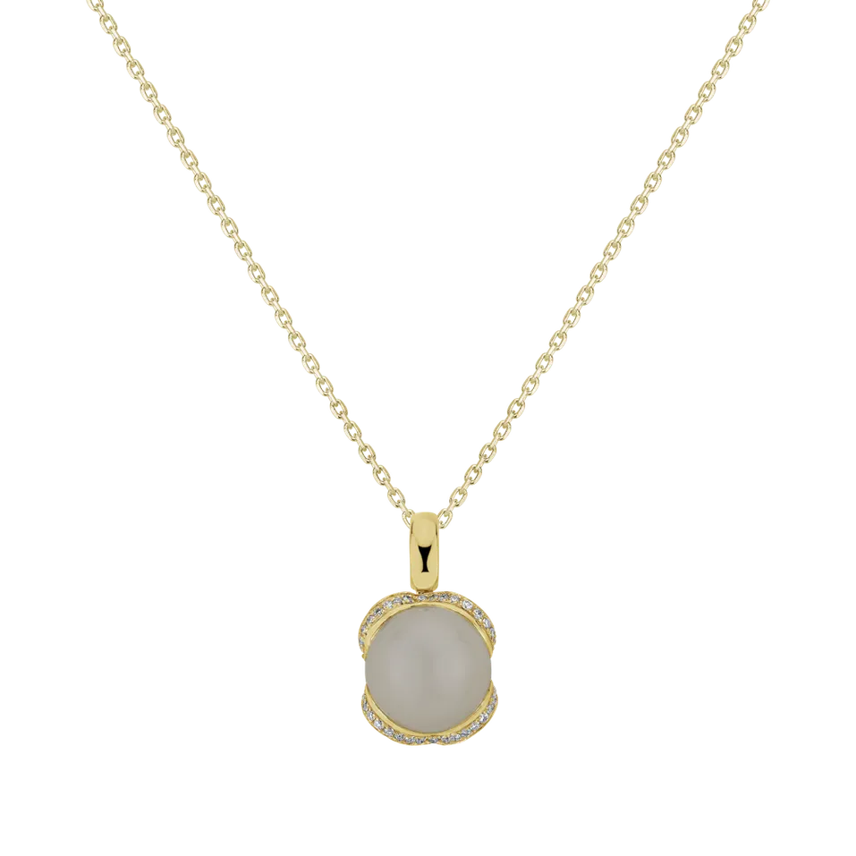 Přívěs s měsíčním kamenem a diamanty Royal Drop