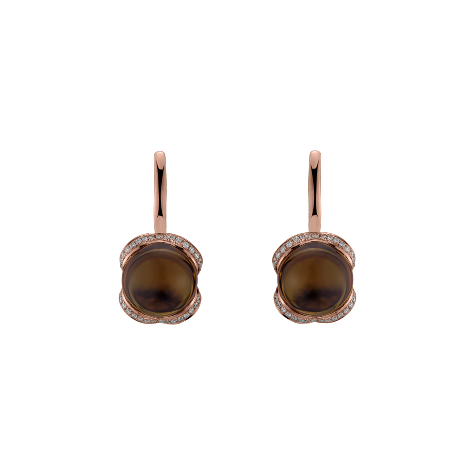 Náušnice s quartzem a diamanty Rainbow Wish