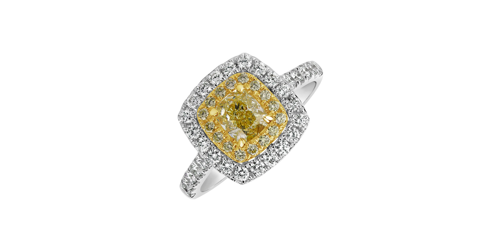 Prsten s bílými a žlutými diamanty Sparkling Rise