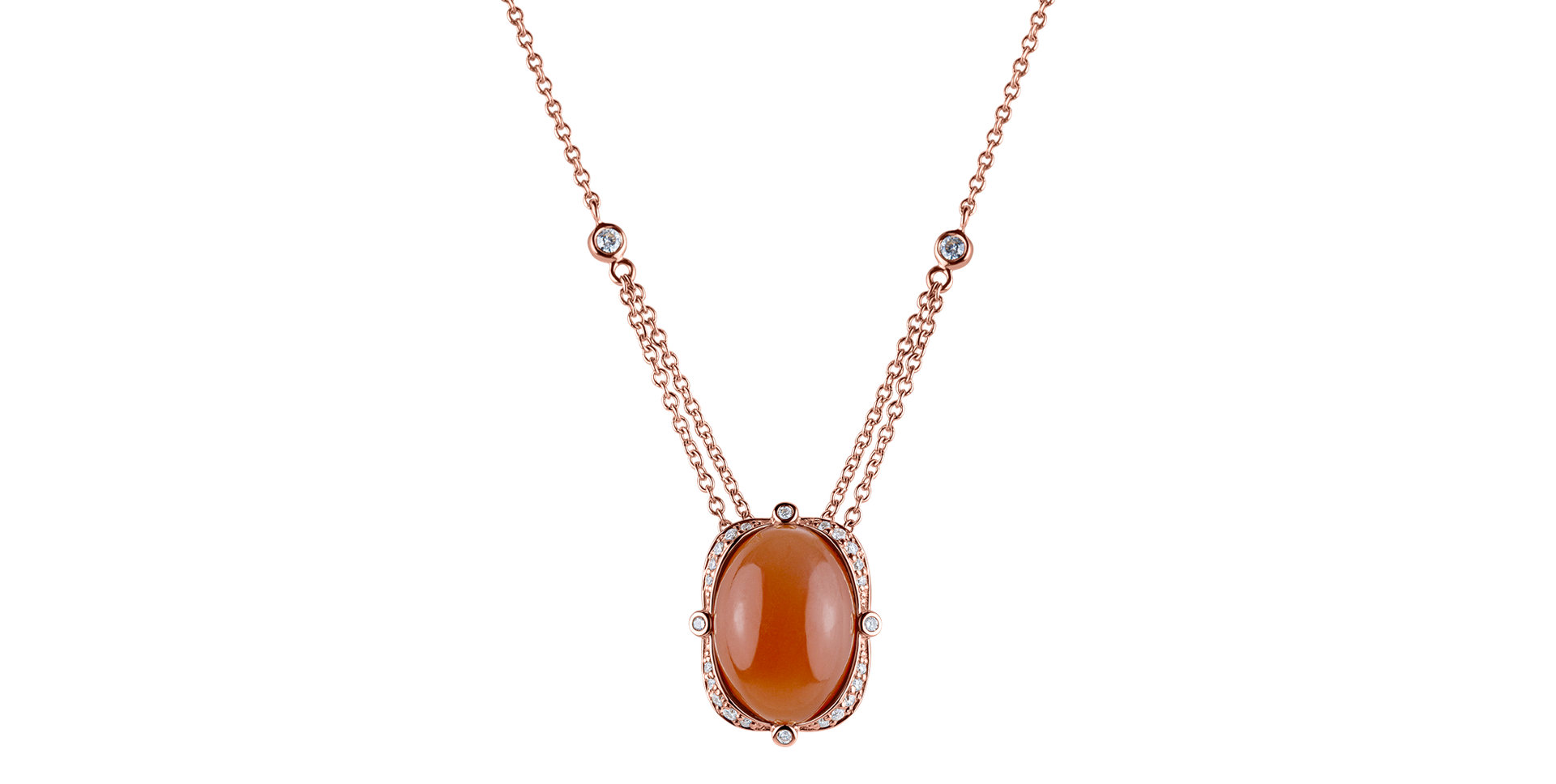 Náhrdelník s měsíčním kamenem a diamanty Wonder Nymph
