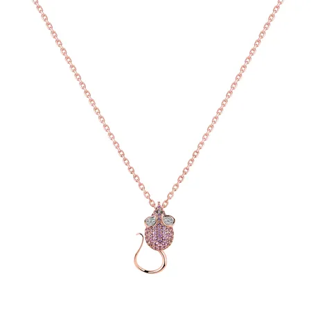 Přívěs s černými a bílými diamanty a safíry Magical Mouse
