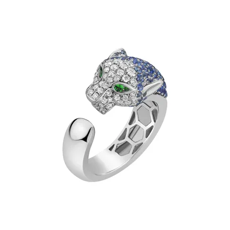 Prsten s diamanty, safíry a granáty Sparkling Beast