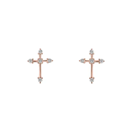 Náušnice s diamanty Passion Cross