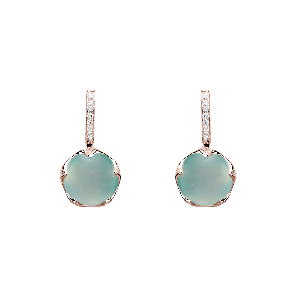 Náušnice s chalcedonem a diamanty Vivid Blossom