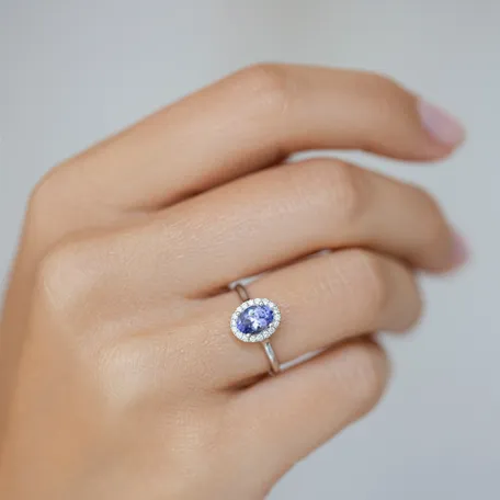 Prsten s tanzanitem a diamanty Princess Wish