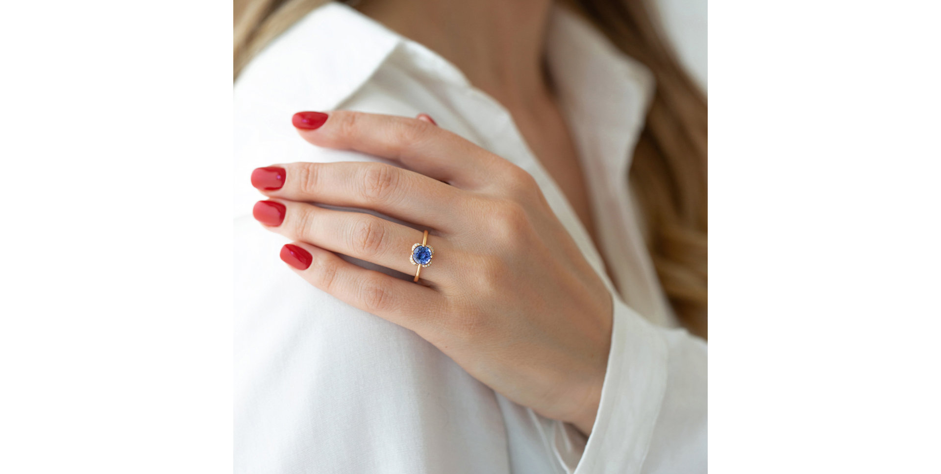 Prsten s tanzanitem a diamanty Tender Blessing