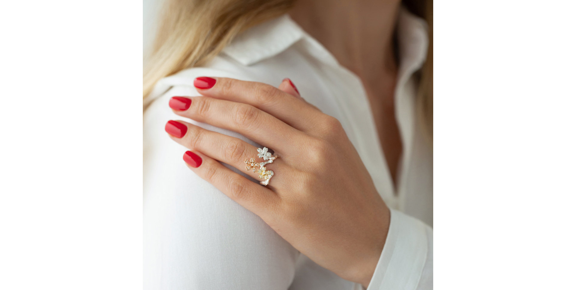 Prsten s diamanty Flower Feeling