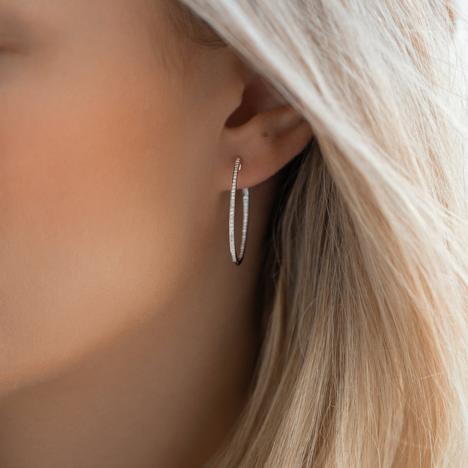 Náušnice s černými diamanty Eternity Gleam