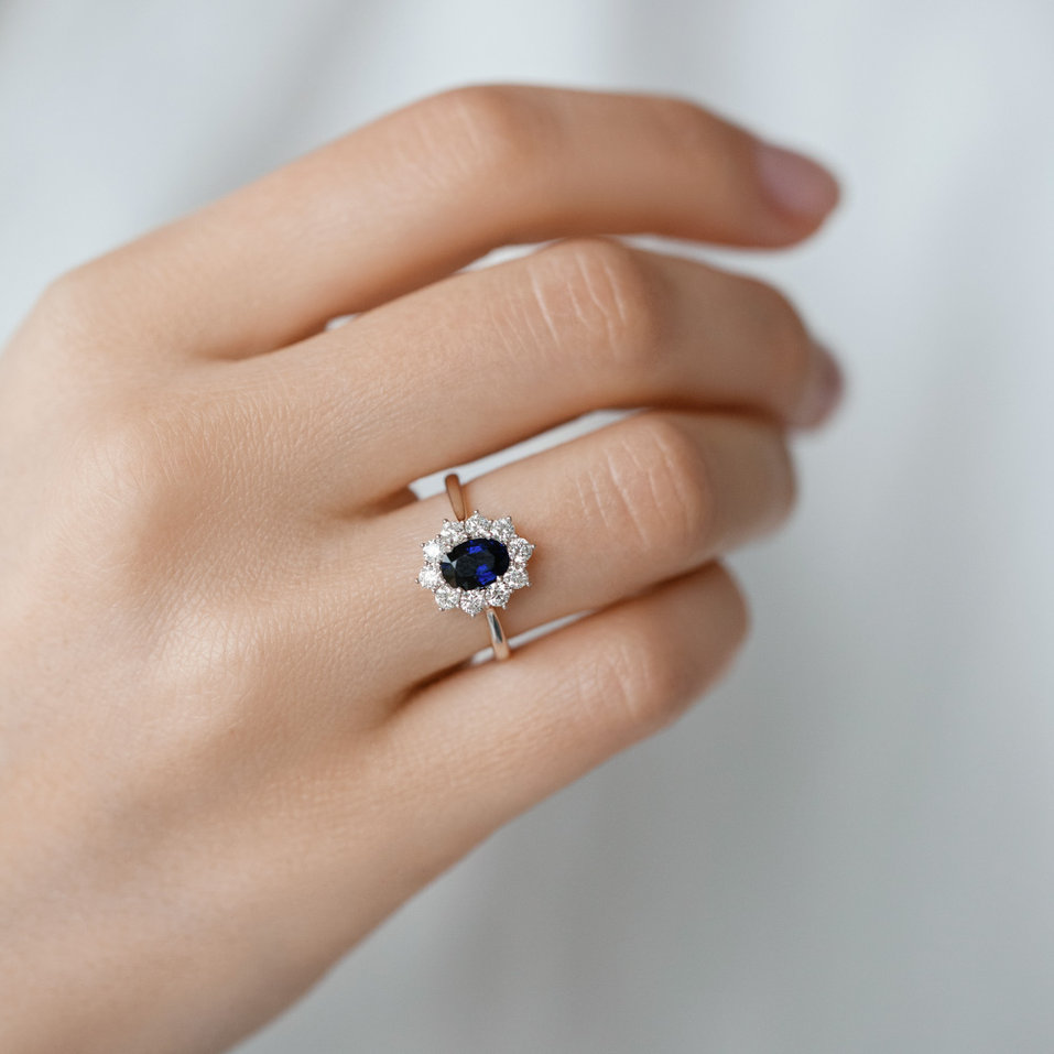 Prsten se safírem a diamanty Princess Joy