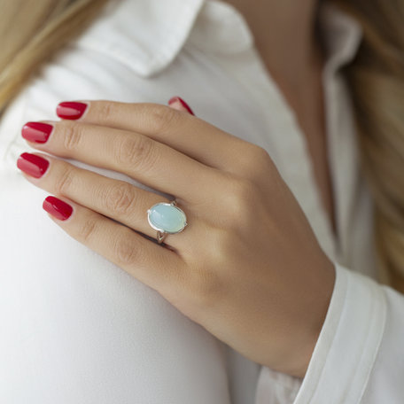 Prsten s chalcedonem a diamanty Noble Touch