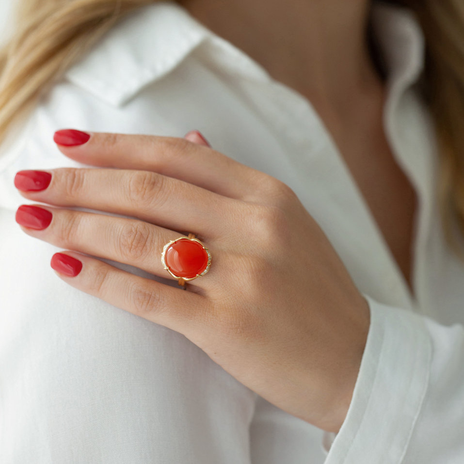 Prsten s chalcedonem a diamanty Miracle Temptation