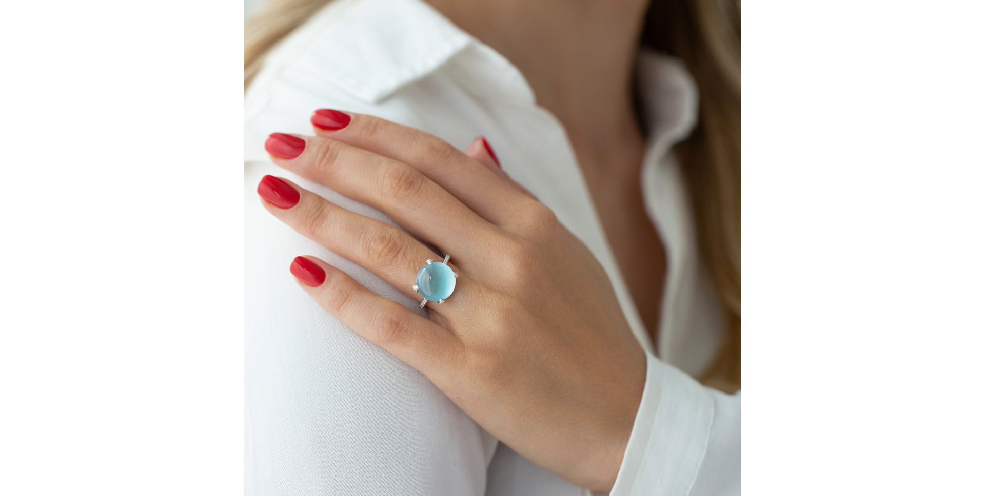 Prsten s topazem a diamanty Allure Drop