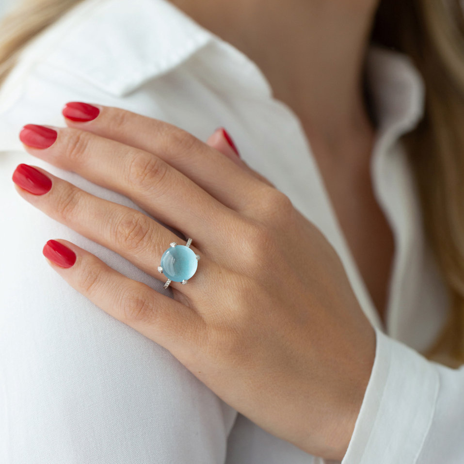 Prsten s topazem a diamanty Allure Drop